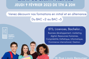 Affiche des journées portes ouvertes de l'Institution Saint-Aspais, le 9 février 2023 à Melun