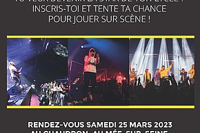 Affiche de l'Appel à candidatures Concert Inter-Lycées 2023 - Agrandir l'image